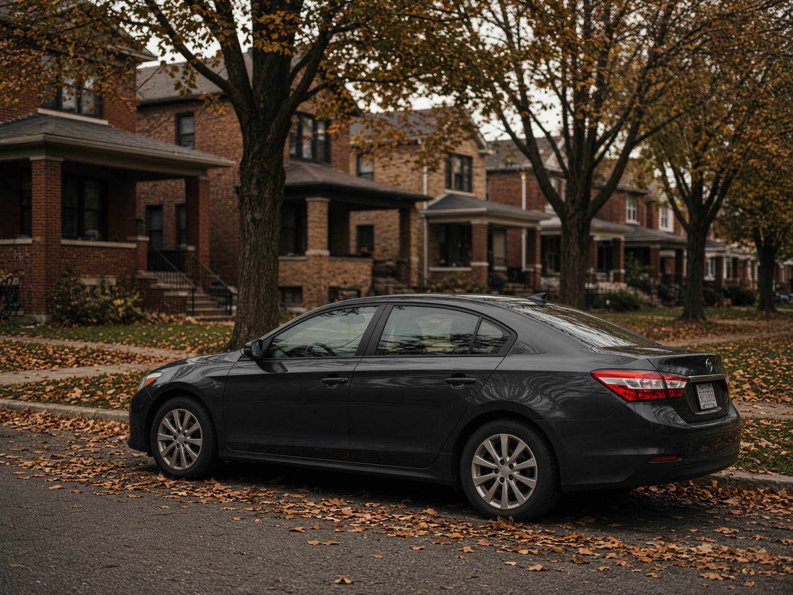 Car on a Chicago residential street