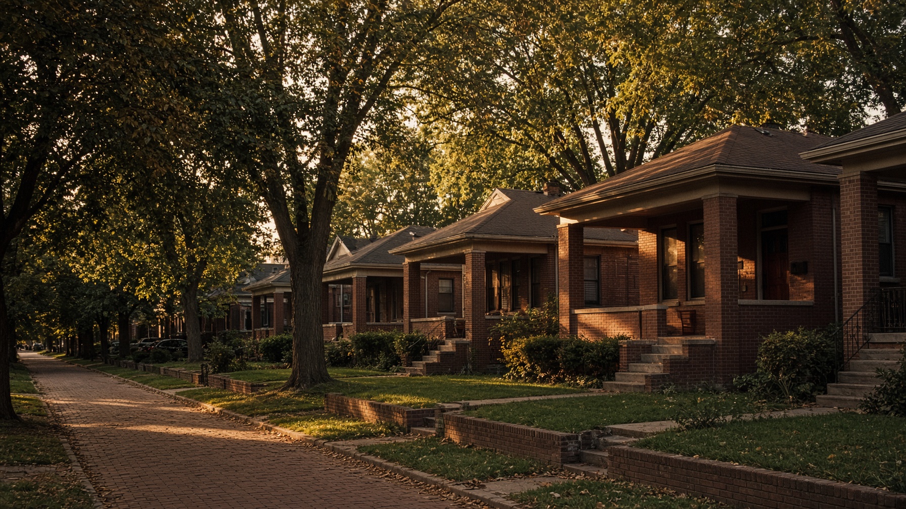 Tree-lined Edgebrook bungalows on the northwest side of Chicago